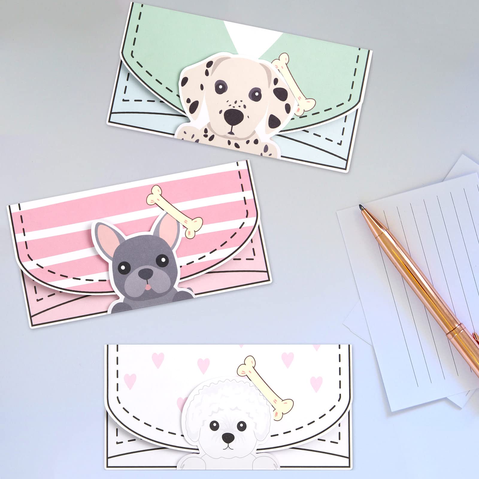 24 Pcs Letter Writing Stationery Paper Set Dog Design Greeting Cards with Envelopes for Kids Classroom Birthday Party - Image 6