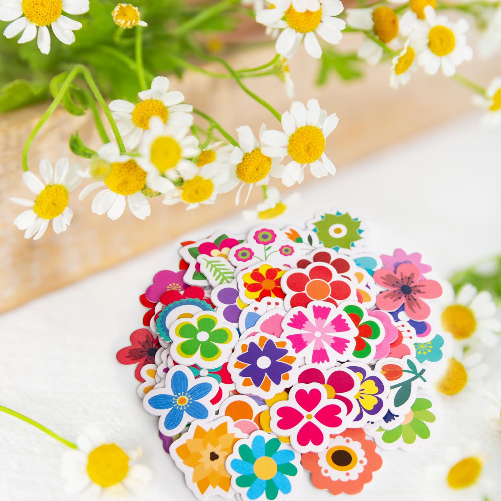 400Pcs Flower Foam Stickers Assorted Spring Summer Colorful Flower Shaped Self-Adhesive Sticker for Party Art Greeting Cards DIY Crafts Scrapbooking - Image 6