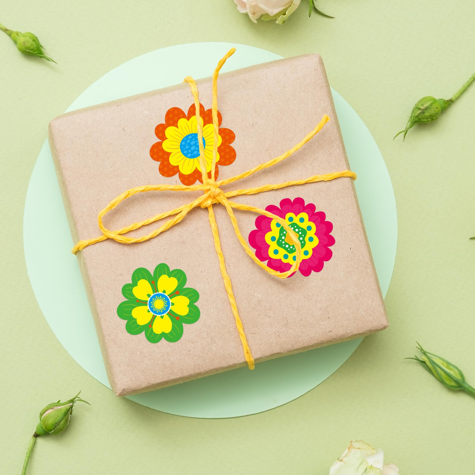 500Pcs Flower Stickers Spring Flowers Sticker Roll for Envelopes Cards Bags Summer Tropical Party Supply Decoration Classroom Teacher Reward - Image 4