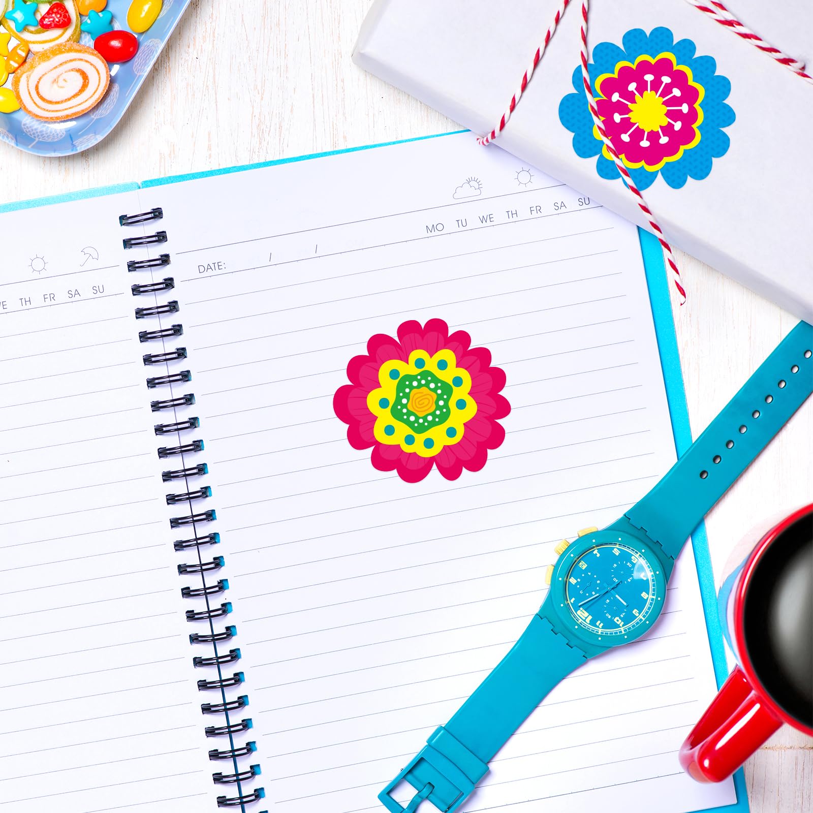 500Pcs Flower Stickers Spring Flowers Sticker Roll for Envelopes Cards Bags Summer Tropical Party Supply Decoration Classroom Teacher Reward - Image 6