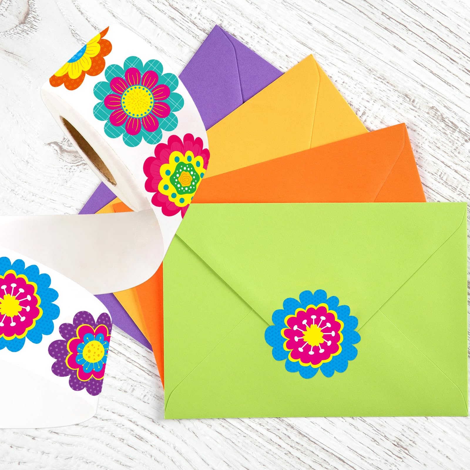 500Pcs Flower Stickers Spring Flowers Sticker Roll for Envelopes Cards Bags Summer Tropical Party Supply Decoration Classroom Teacher Reward - Image 7