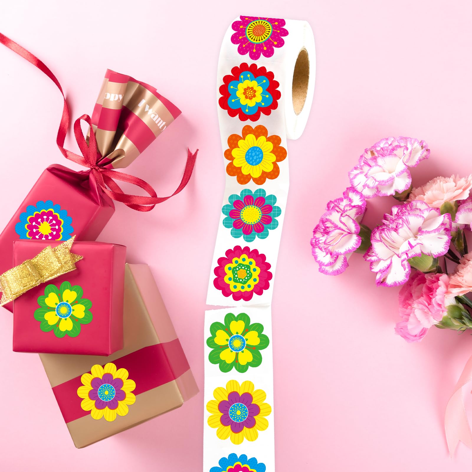 500Pcs Flower Stickers Spring Flowers Sticker Roll for Envelopes Cards Bags Summer Tropical Party Supply Decoration Classroom Teacher Reward - Image 8