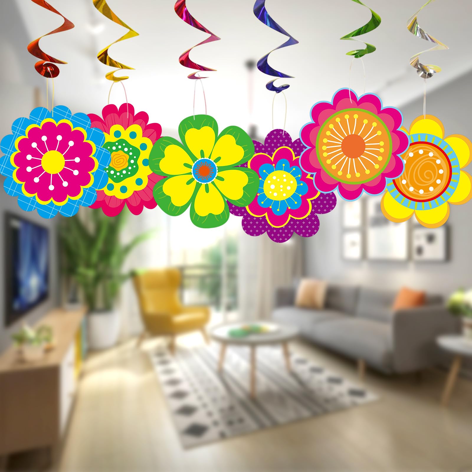 54Pcs Flower Cutouts Summer Tropical Flowers Bulletin Board Decor Cut-Outs for Home Office Back to School Classroom Decoration Birthday Party Baby Shower Supplies - Image 3