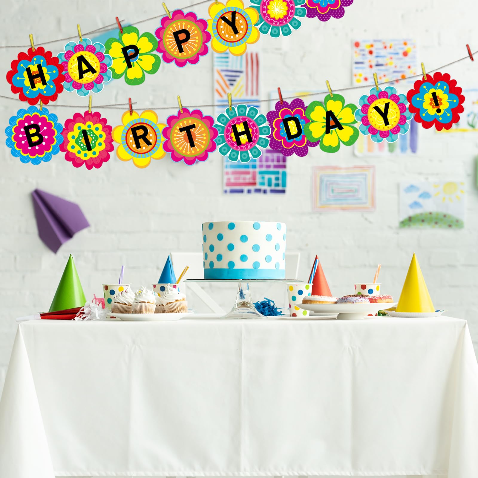 54Pcs Flower Cutouts Summer Tropical Flowers Bulletin Board Decor Cut-Outs for Home Office Back to School Classroom Decoration Birthday Party Baby Shower Supplies - Image 7