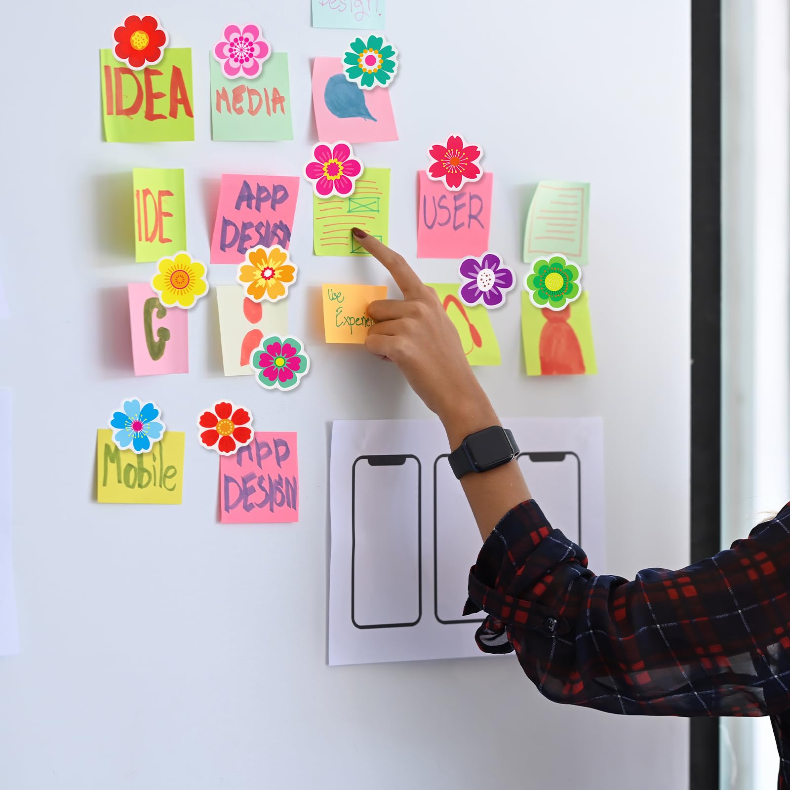 Ceiba Tree 12 Cute Fridge Magnets Colorful Strong Decorative Refrigerator Flower Magnets for Office Kitchen Locker Whiteboard Christmas Happy Holidays Back to School Teacher Gifts - Image 3