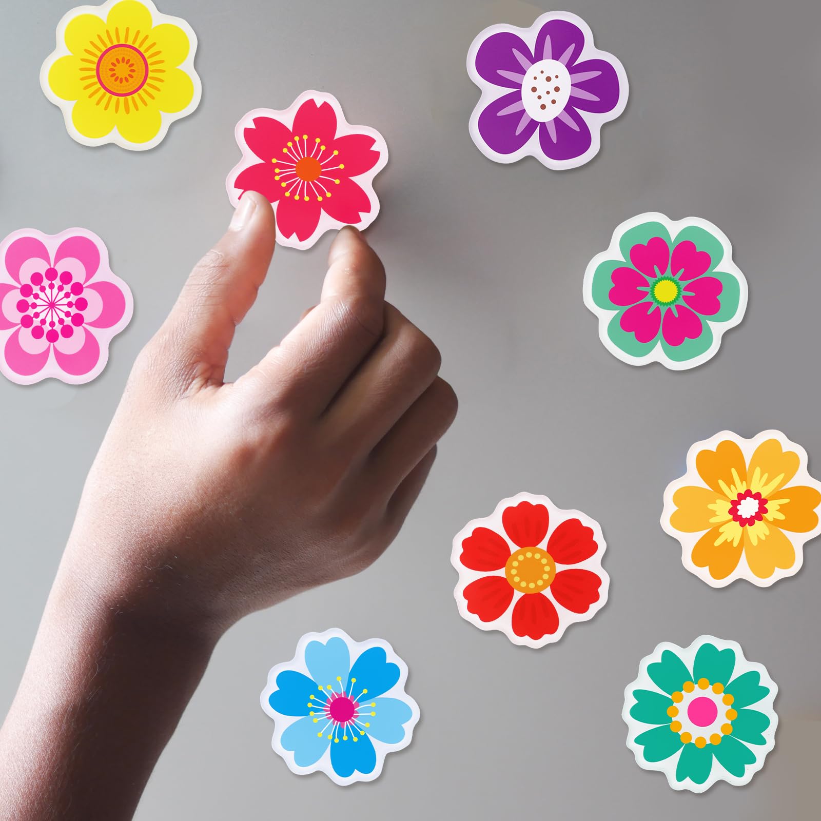 Ceiba Tree 12 Cute Fridge Magnets Colorful Strong Decorative Refrigerator Flower Magnets for Office Kitchen Locker Whiteboard Christmas Happy Holidays Back to School Teacher Gifts - Image 6