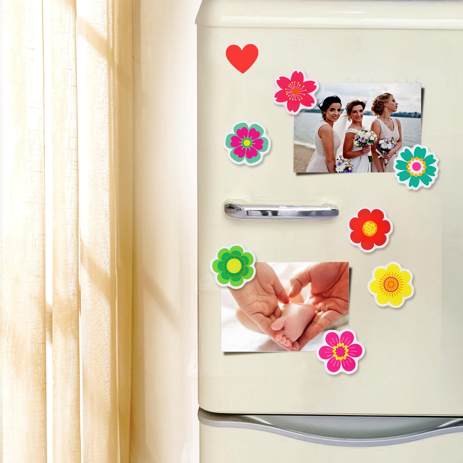 Ceiba Tree 12 Cute Fridge Magnets Colorful Strong Decorative Refrigerator Flower Magnets for Office Kitchen Locker Whiteboard Christmas Happy Holidays Back to School Teacher Gifts - Image 7