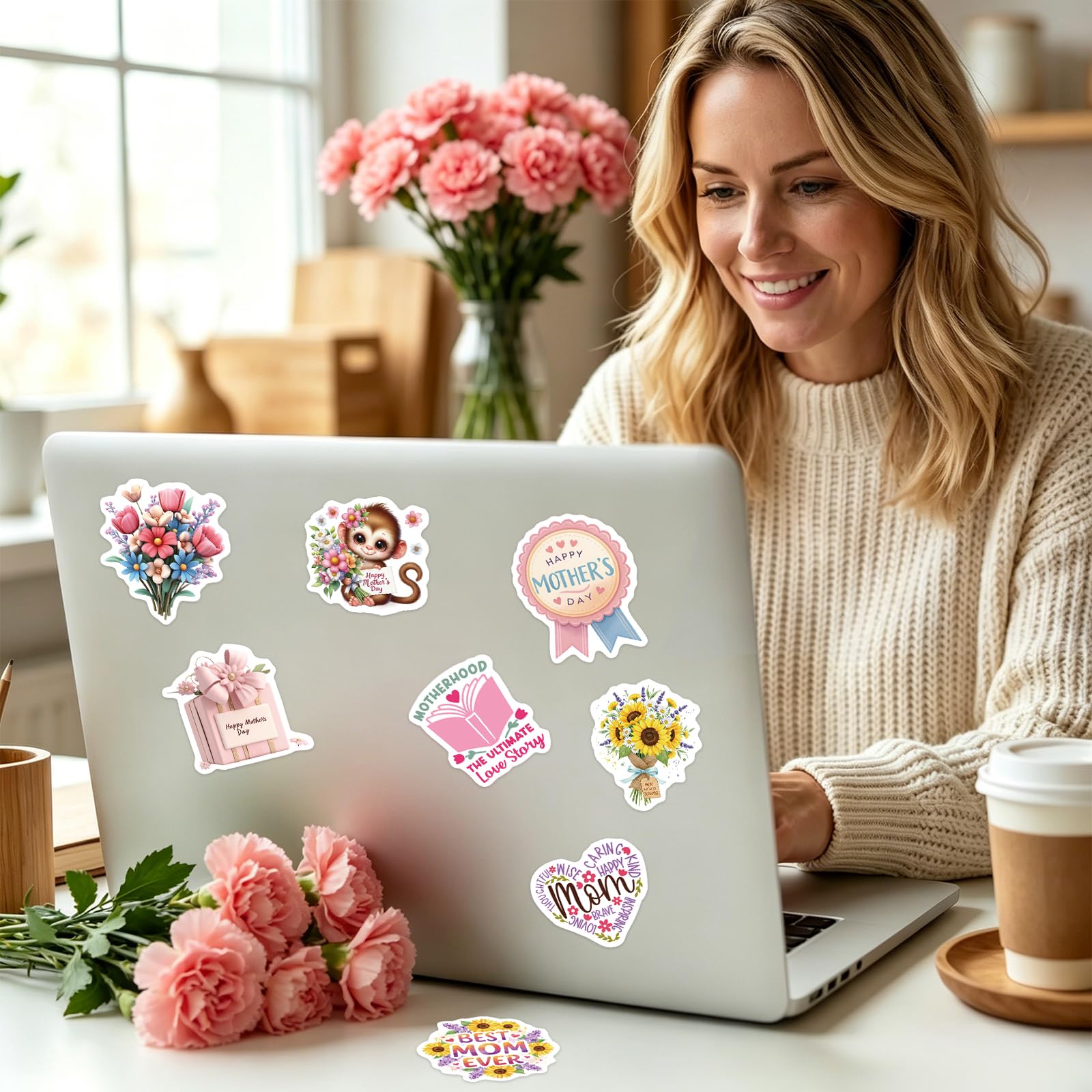 Ceiba Tree 150 PCS Happy Mother's Day Stickers for Envelope Seal Cards Crafts Waterproof Vinyl Decals Lables for Mom Gifts Wrapping Water Bottles Laptops - Image 9