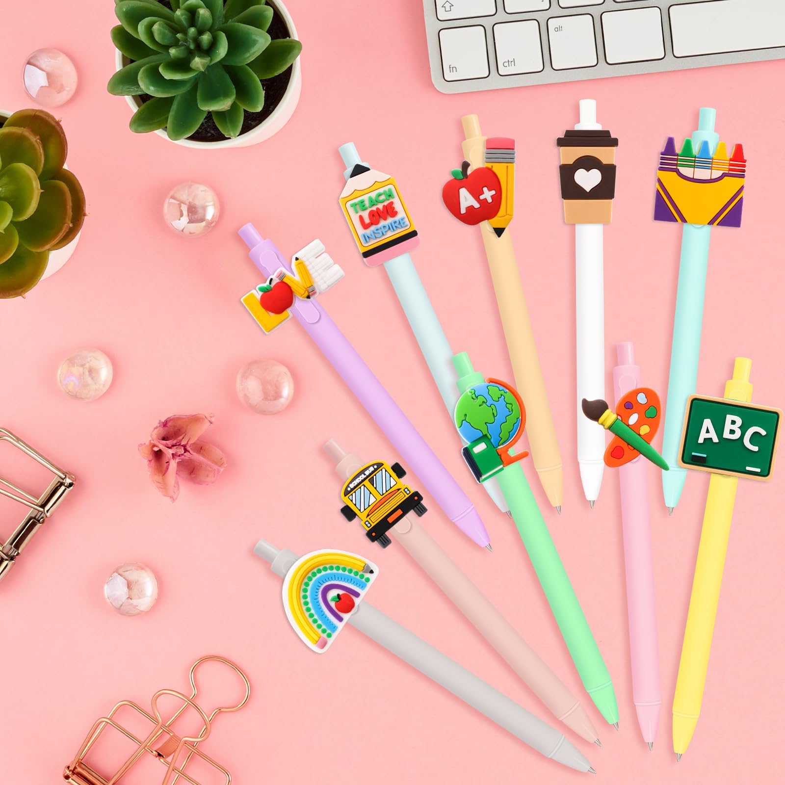 ceiba tree 20pcs Teacher Pens Cute Black Ink Writing Pens End of Year Teacher Appreciation Week Gifts Teach Love Inspire for Men Woman School Office Supplies - Image 7