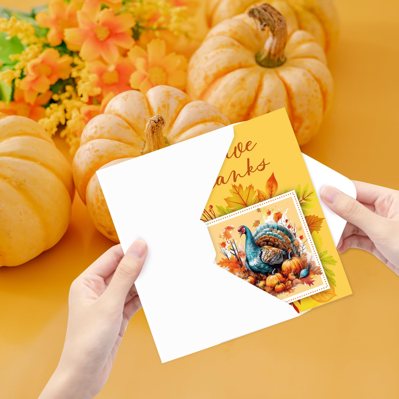 ceiba tree 20Pcs Vintage Thanksgiving Cards Retro Autumn Fall Pumpkin Greeting Cards Happy Thanksgiving Day Assorted Thank You Blank Notescards with Envelopes for Classroom Home Office Business - Image 7