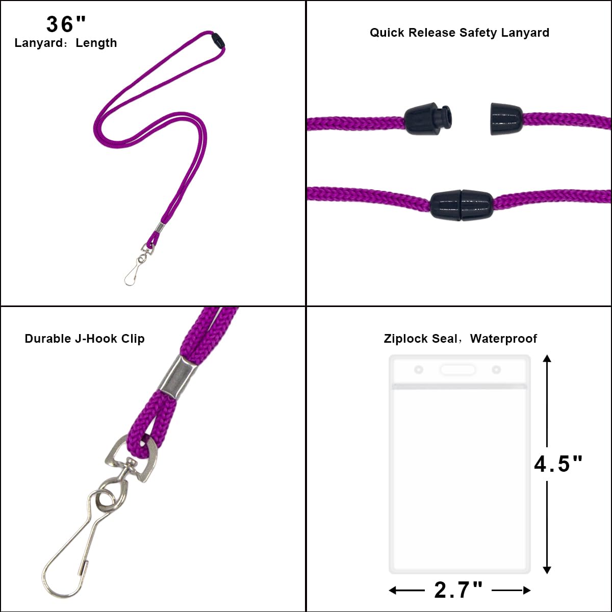 Ceiba Tree 24 Bright Lanyards with ID Badge Holders Quick Release Safety Lanyard for Kids Hall Pass Lanyard VBS School Supply - Image 4