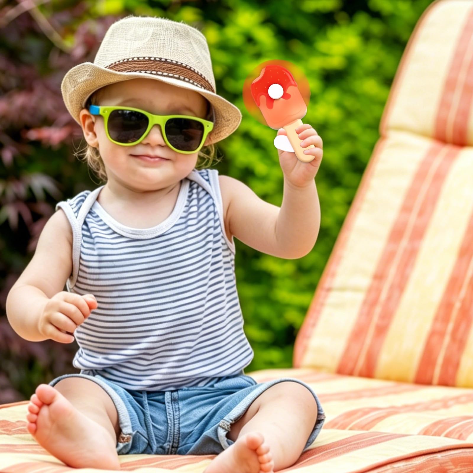 ceiba tree 24 Pcs End of School Year Student Summer Gifts for Kids from Teacher Mini Portable Fans with 24 Cards Manual Cooling Handheld Fans Hand Pressing - Image 8