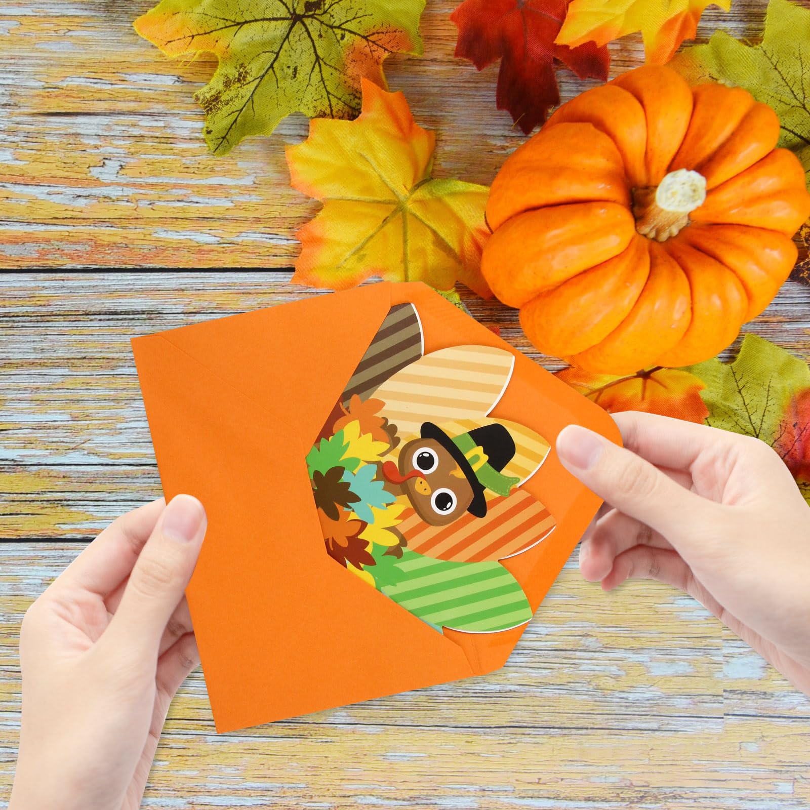 ceiba tree 24Pack Thanksgiving Cards Turkey Cards Happy Thanksgiving Greeting Note Cards with Envelopes and Stickers - Image 4