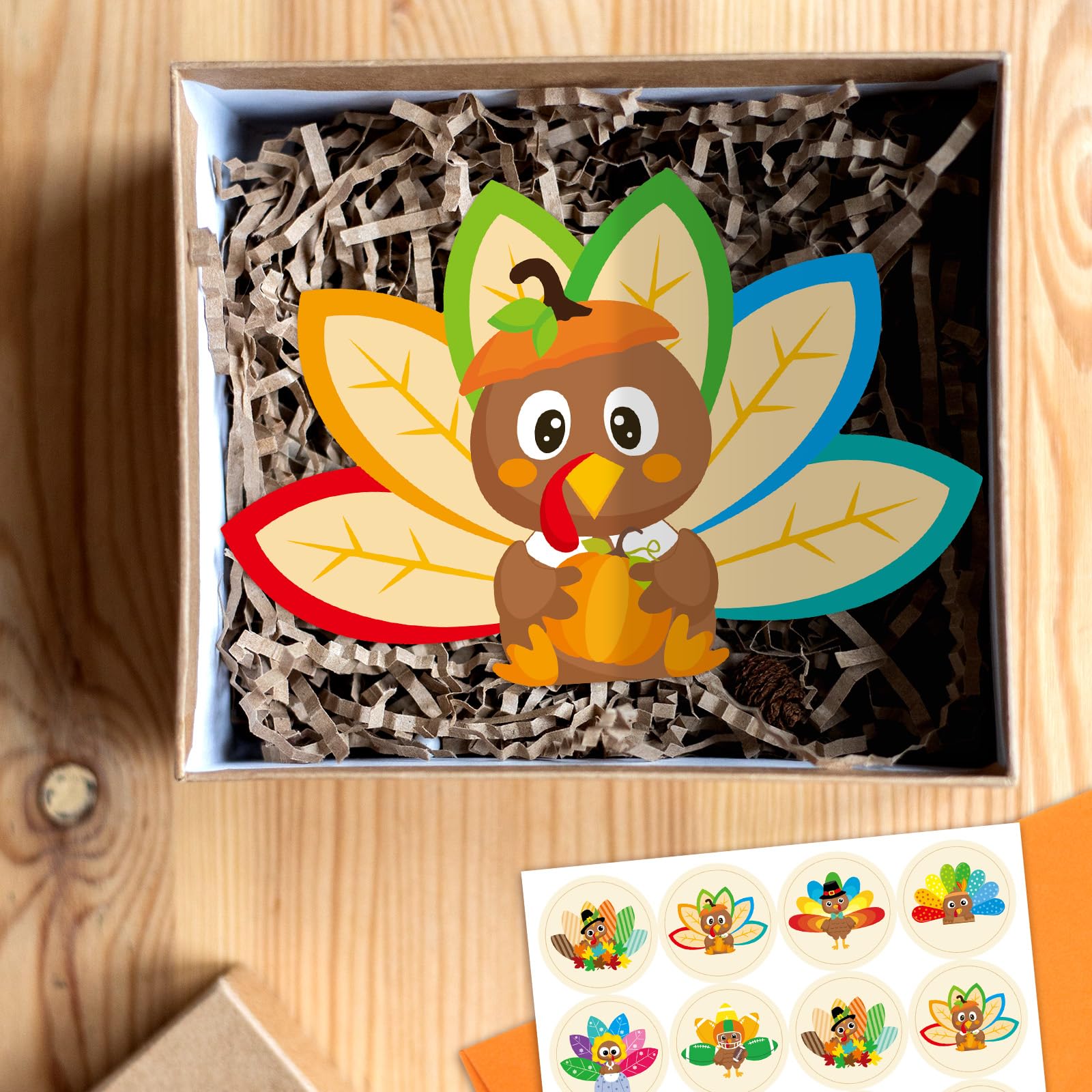 ceiba tree 24Pack Thanksgiving Cards Turkey Cards Happy Thanksgiving Greeting Note Cards with Envelopes and Stickers - Image 8