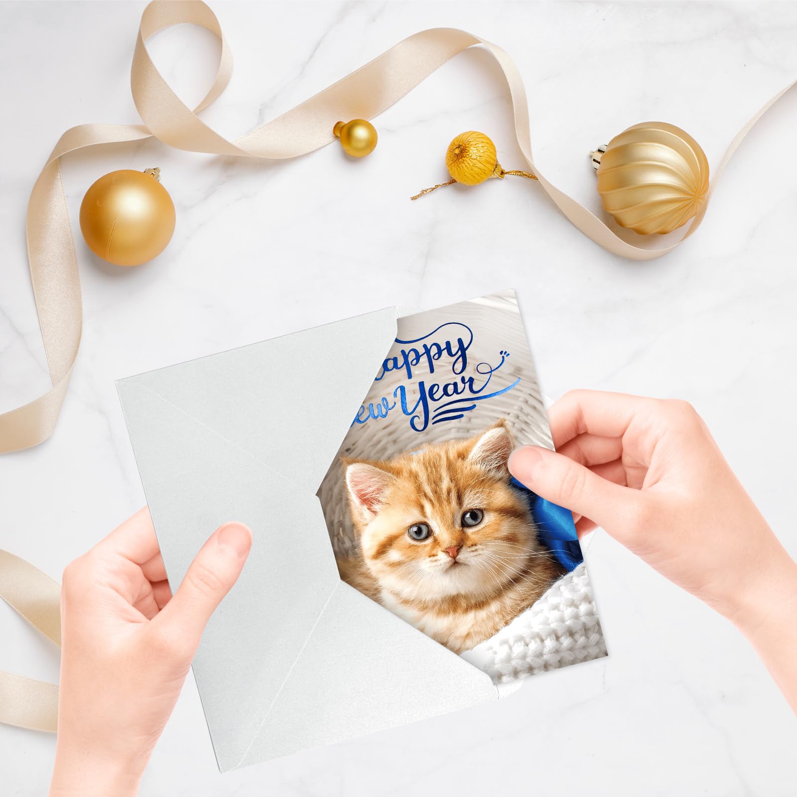 ceiba tree 24Pcs Happy New Year Cards 2026 Gold Foiled New Year Greeting Cards - Image 4