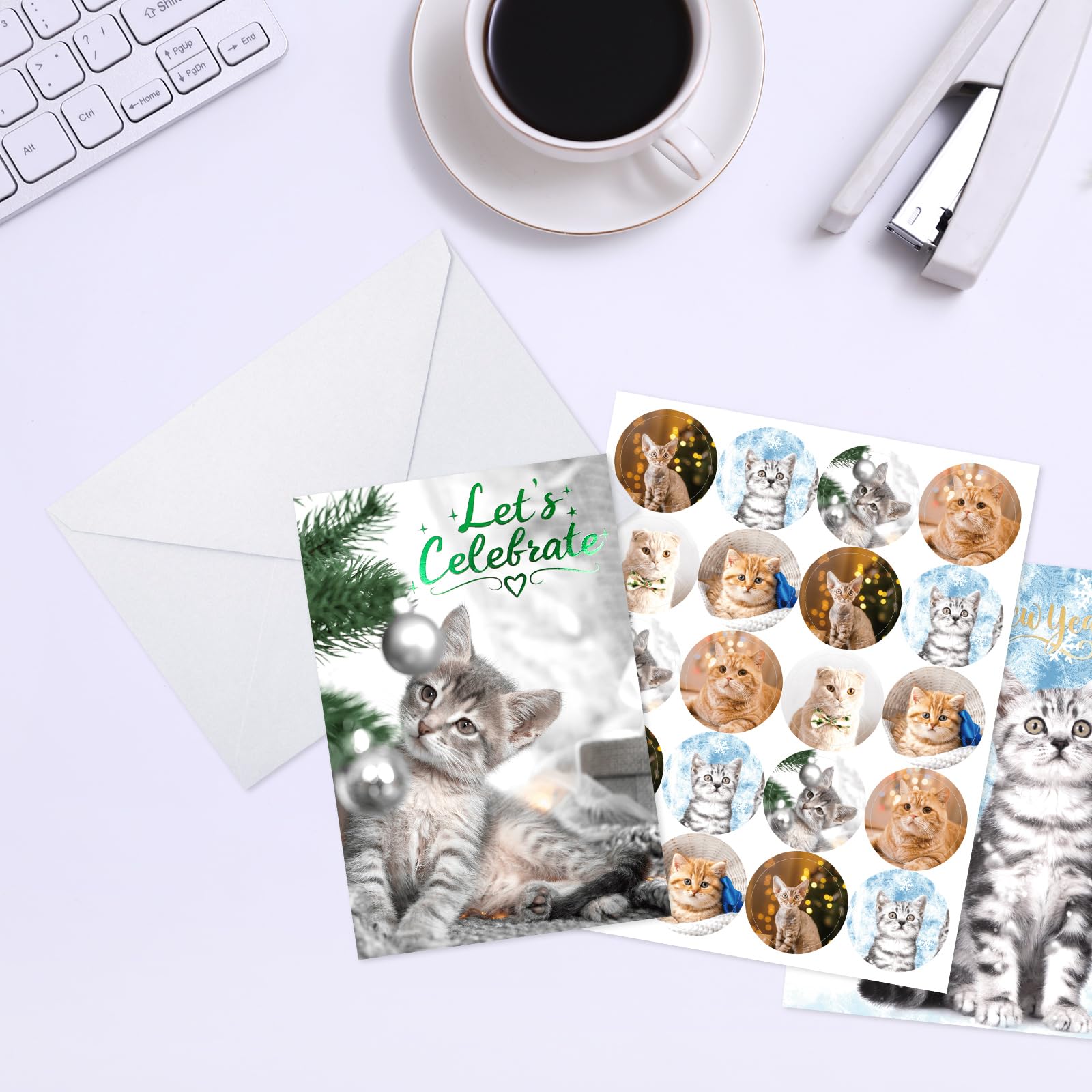 ceiba tree 24Pcs Happy New Year Cards 2026 Gold Foiled New Year Greeting Cards - Image 7