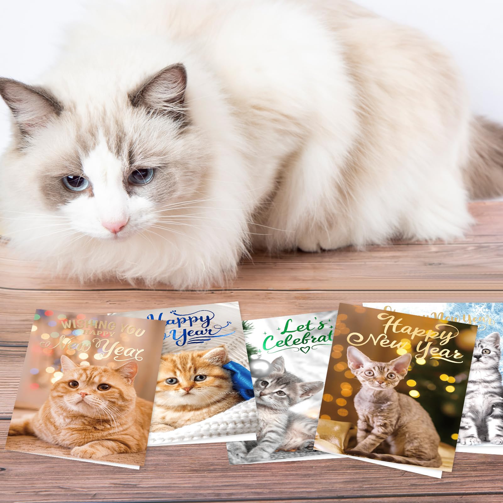 ceiba tree 24Pcs Happy New Year Cards 2026 Gold Foiled New Year Greeting Cards - Image 8