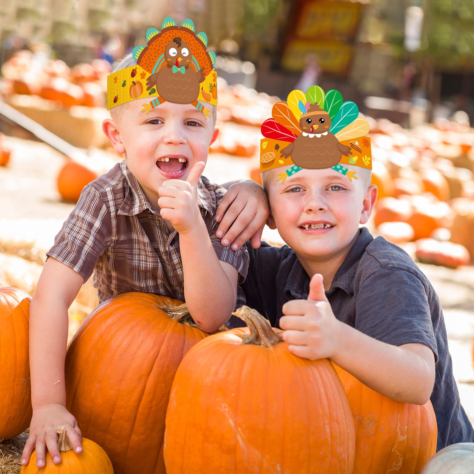 ceiba tree 27Pack Turkey Hat Crafts Kit for Kids DIY Thanksgiving Turkey Headbands Paper Crowns Fall Autumn Party Decoration School Classroom Activities - Image 5