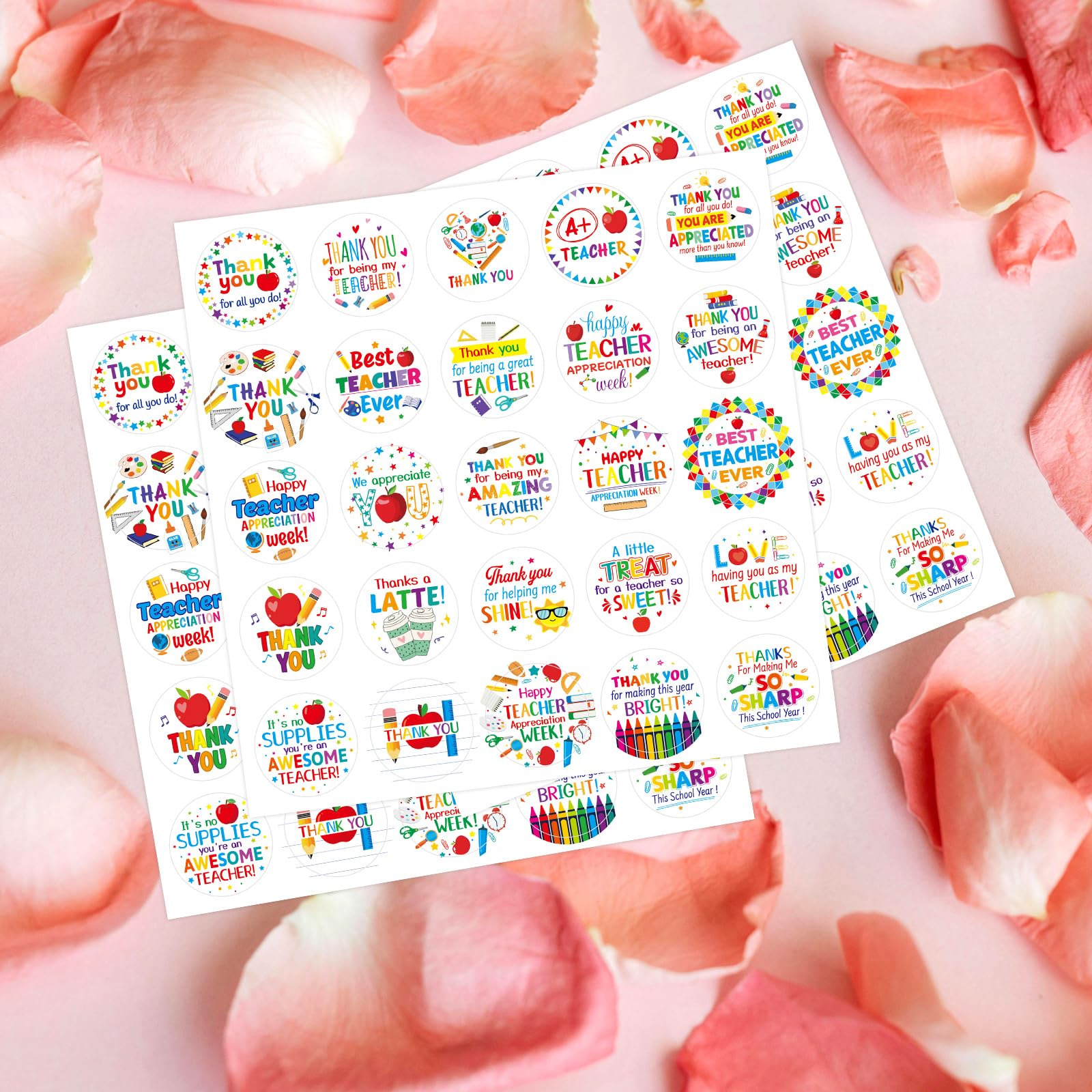 Ceiba Tree 375Pcs Thank You Teacher Label Stickers 1.5 Inch Teachers Appreciation Week Gifts Stickers for Envelope Seal Greeting Cards Boxes Bags Party Favor Decorations - Image 7