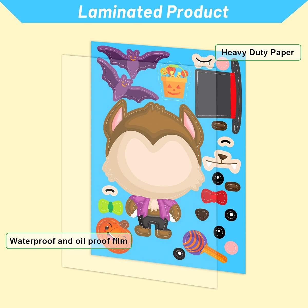 Ceiba Tree 48 Pcs Make Your Own Halloween Sticker Sheets for Kids Home Classroom Party Favor Games Art Craft School Rewards - Image 4