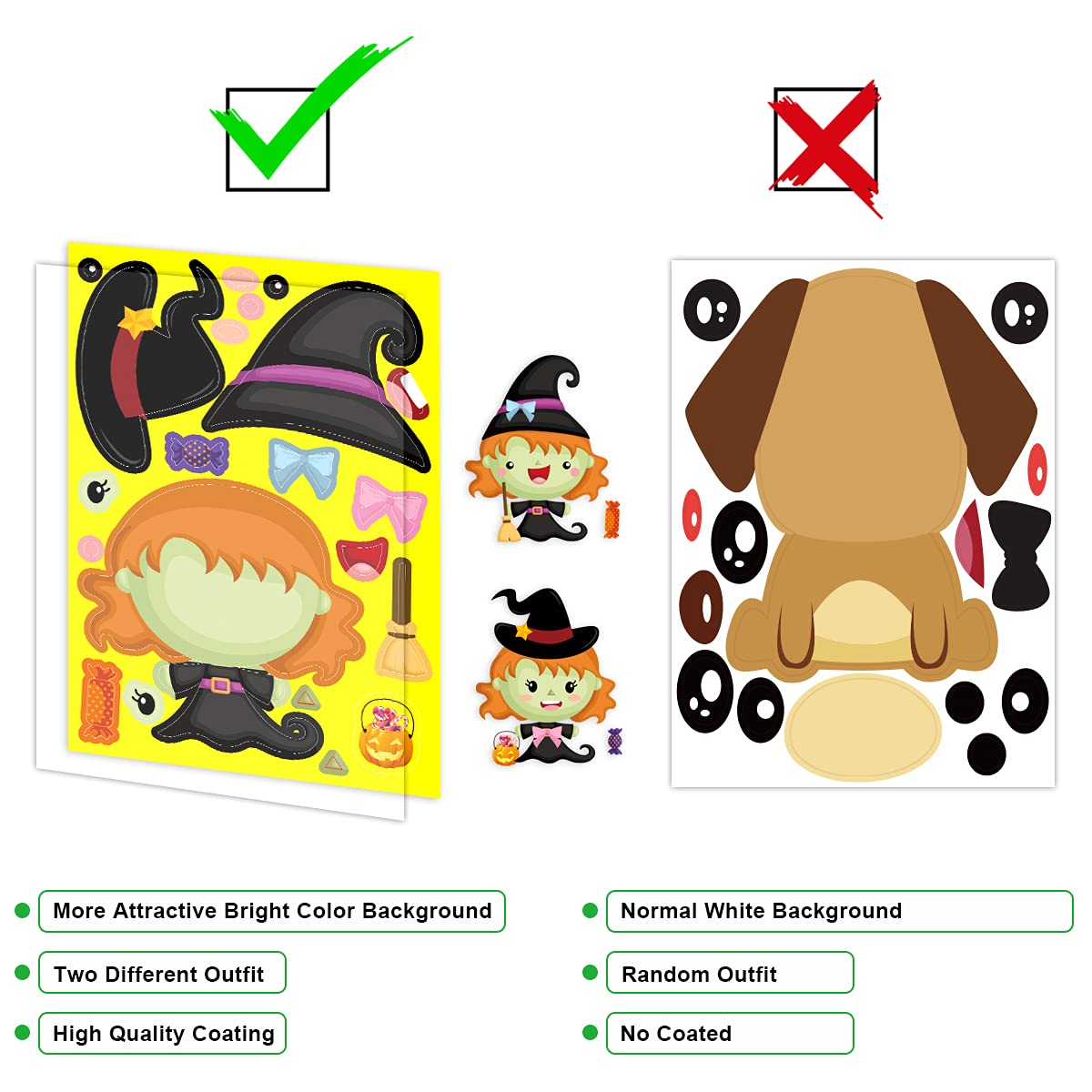 Ceiba Tree 48 Pcs Make Your Own Halloween Sticker Sheets for Kids Home Classroom Party Favor Games Art Craft School Rewards - Image 5