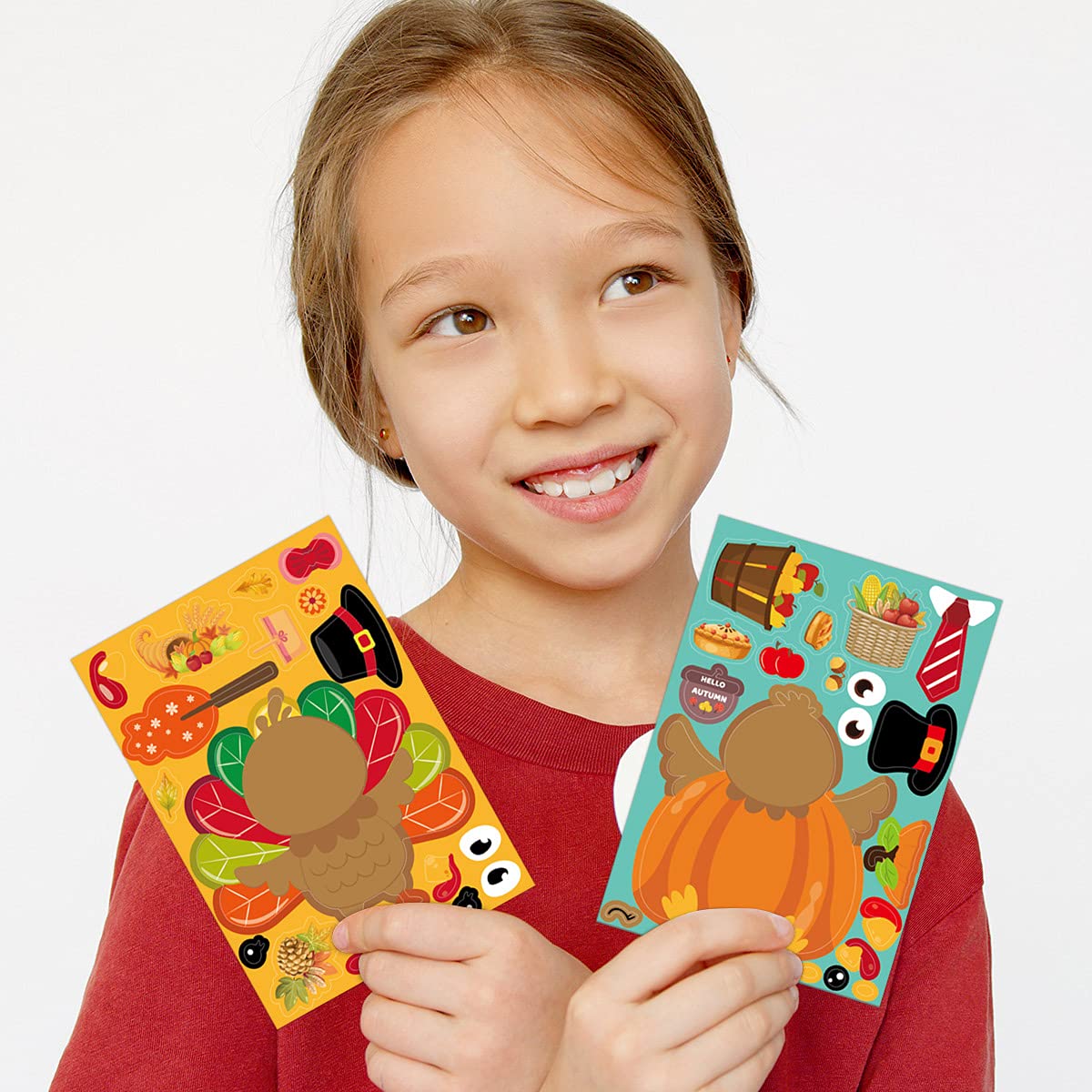 Ceiba Tree 48 Pcs Turkey Stickers Make Your Own Turkey Sticker Sheets Thanksgiving Stickers Home Classroom Party Favor Art Craft School Rewards - Image 6