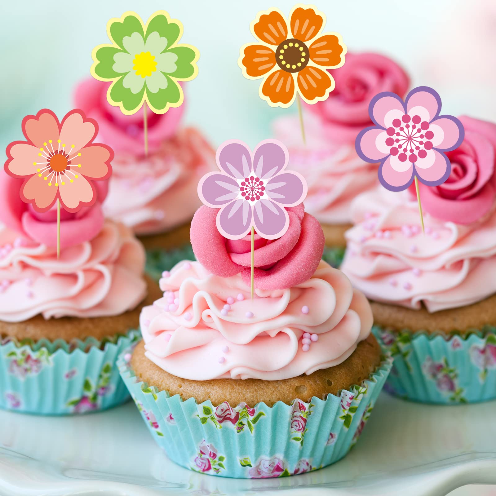 Ceiba Tree 500pcs Flower Stickers for Kids Spring Summer Roll Sticker for Envelopes Cards Party Supply Decoration - Image 4