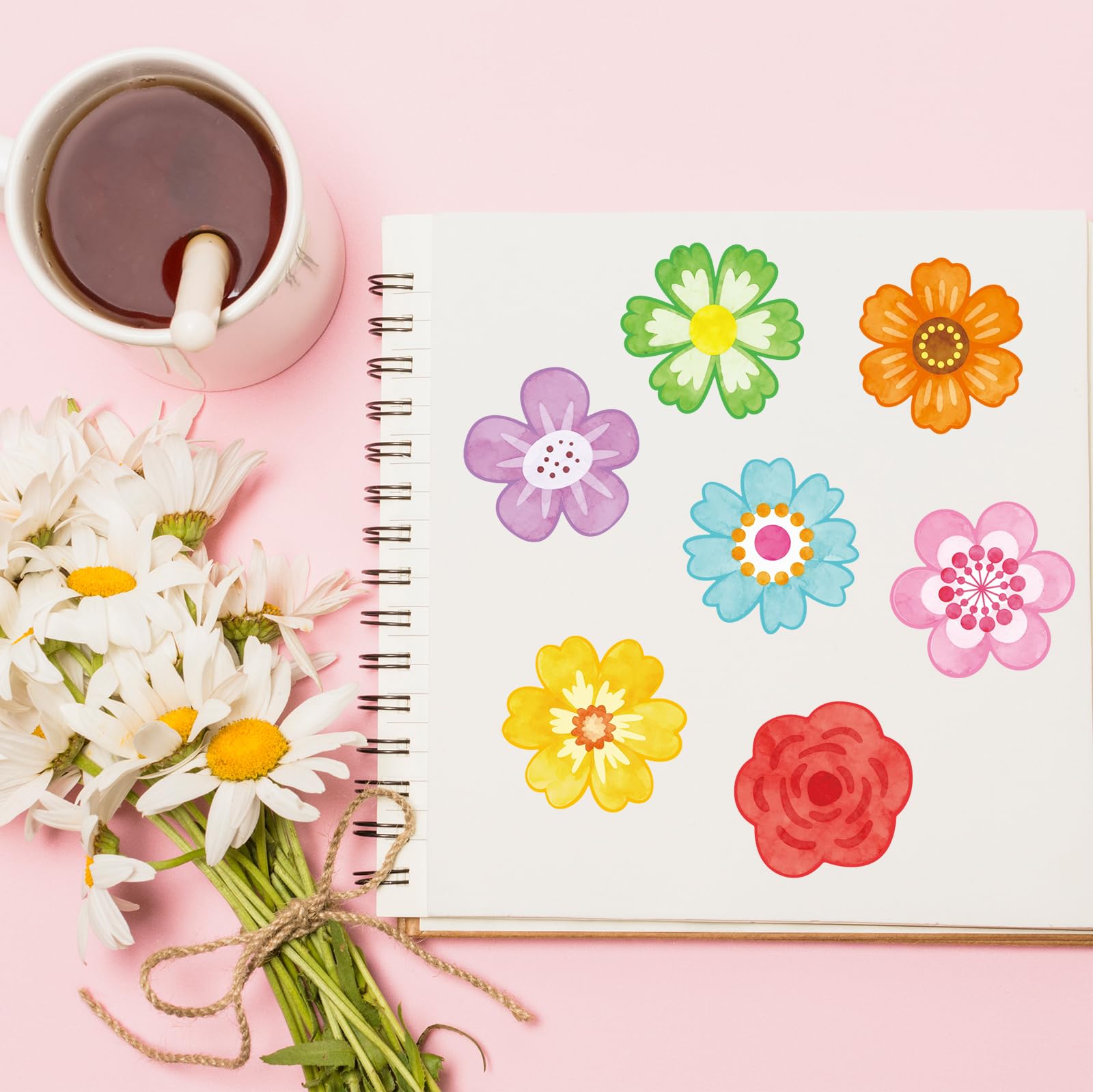 Ceiba Tree 500pcs Flower Stickers Watercolor Spring Floral Roll Sticker for Envelopes Cards Party Supply Classroom Decoration - Image 4