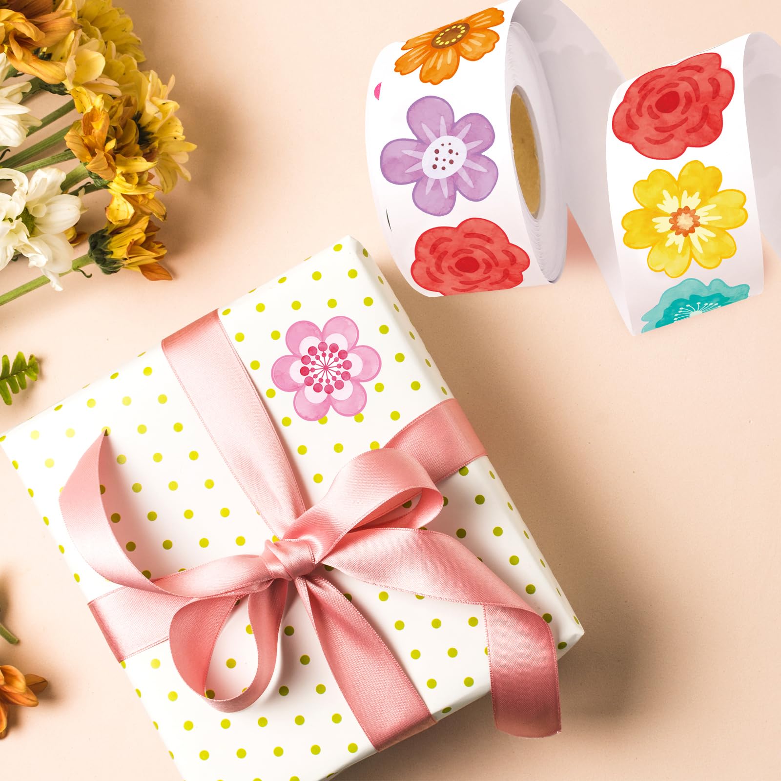 Ceiba Tree 500pcs Flower Stickers Watercolor Spring Floral Roll Sticker for Envelopes Cards Party Supply Classroom Decoration - Image 7