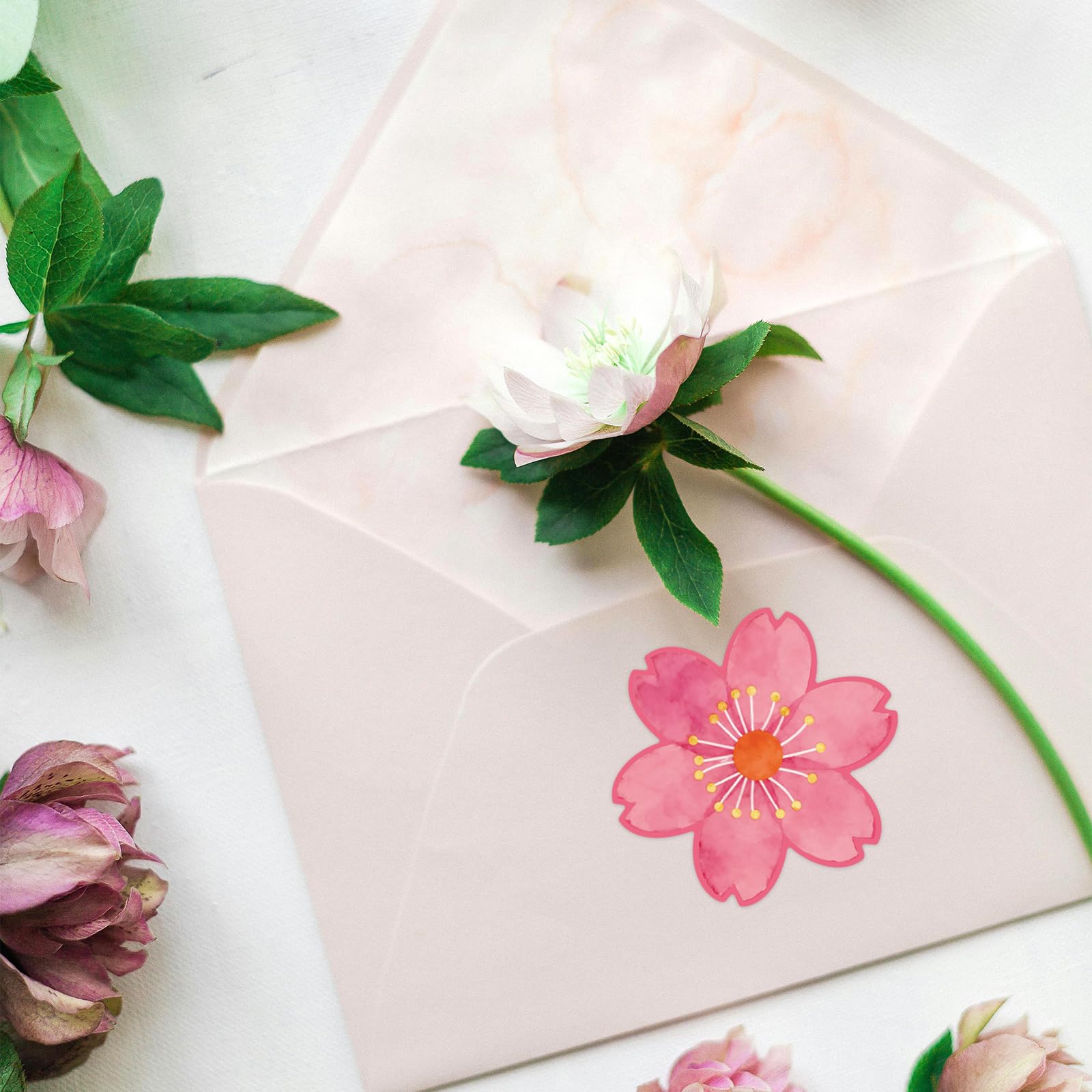 Ceiba Tree 500pcs Flower Stickers Watercolor Spring Floral Roll Sticker for Envelopes Cards Party Supply Classroom Decoration - Image 8