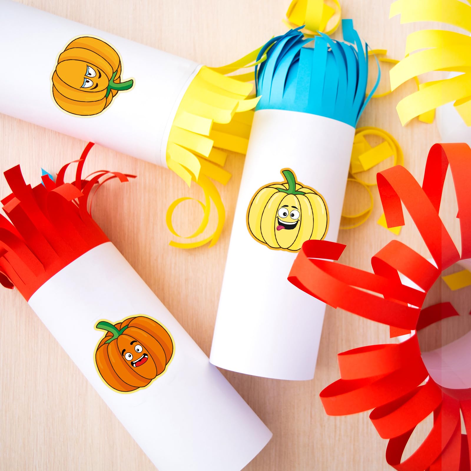 Ceiba Tree 500Pcs Thanksgiving Stickers Pumpkin Shaped Sticker Roll for Kids Self Adhesive Sealing Labels Fall Halloween Autumn Party Supplies - Image 5