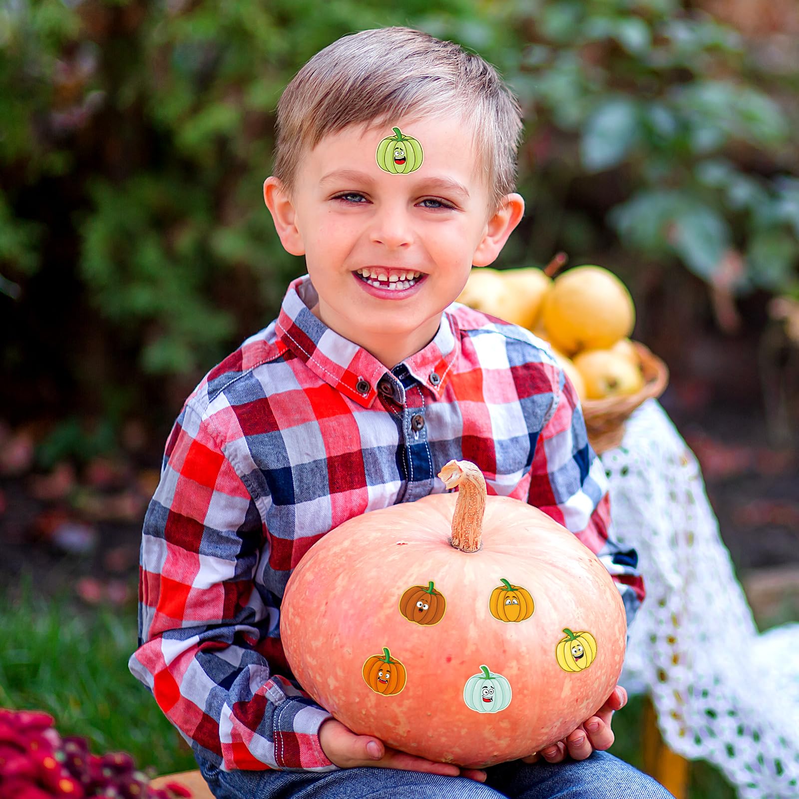 Ceiba Tree 500Pcs Thanksgiving Stickers Pumpkin Shaped Sticker Roll for Kids Self Adhesive Sealing Labels Fall Halloween Autumn Party Supplies - Image 6