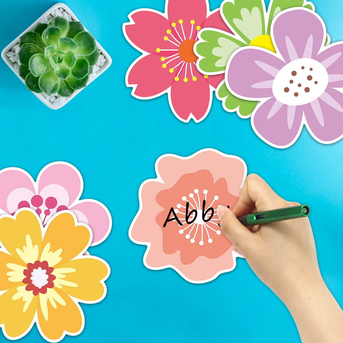 Ceiba Tree 54 Pcs Flower Cutouts Summer Flowers Bulletin Board Decorations Spring Cut-Outs for Party Home Classroom Back to School Decor - Image 5