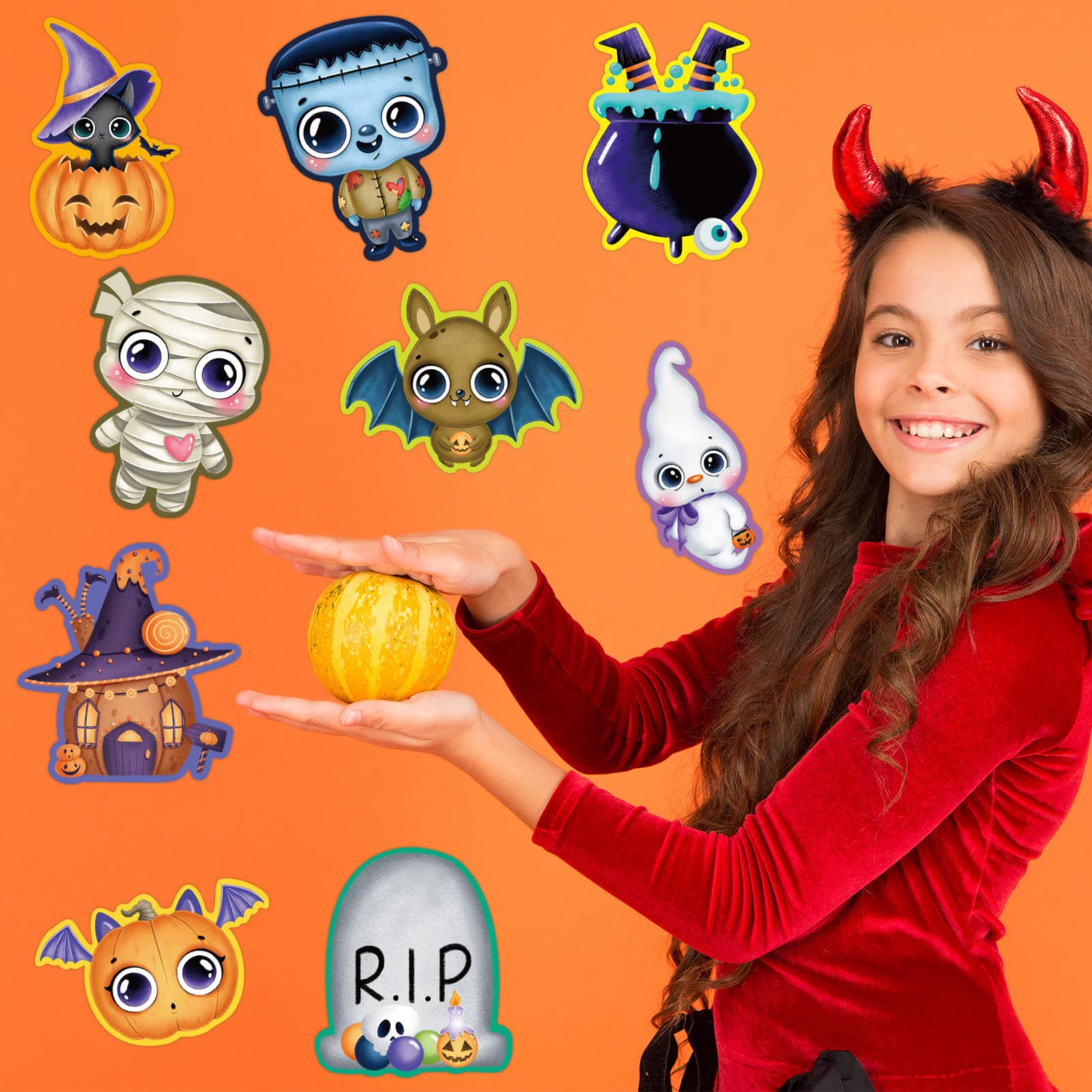 Ceiba Tree 54 Pcs Halloween Cutouts Fall Cut-Outs for Party Classroom Bulletin Board Decoration - Image 3