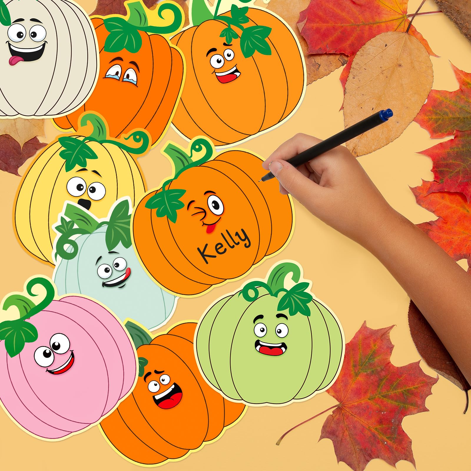 Ceiba Tree 54Pcs Halloween Pumpkin Cutouts Fall Pumpkin Paper Cut-Outs Bulletin Board Decoration for Autumn Thanksgiving Halloween Party Supplies School Classroom Wall Decor - Image 4