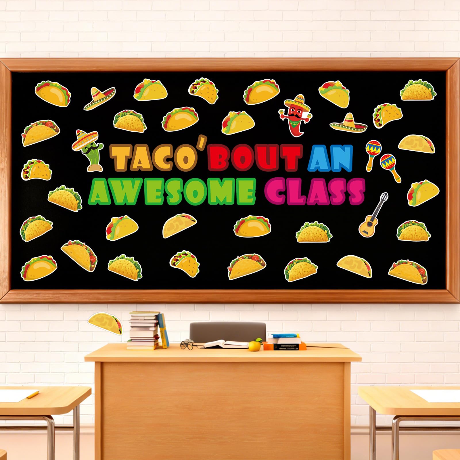 Ceiba Tree 60Pcs Mexican Fiesta Bulletin Board Decorations Fiesta Taco Decor Cinco de Mayo Taco Cutouts Taco’ Bout an Awesome Class Cut-Outs Classroom Decoration for Wall Door Fiesta Party Supplies - Image 9