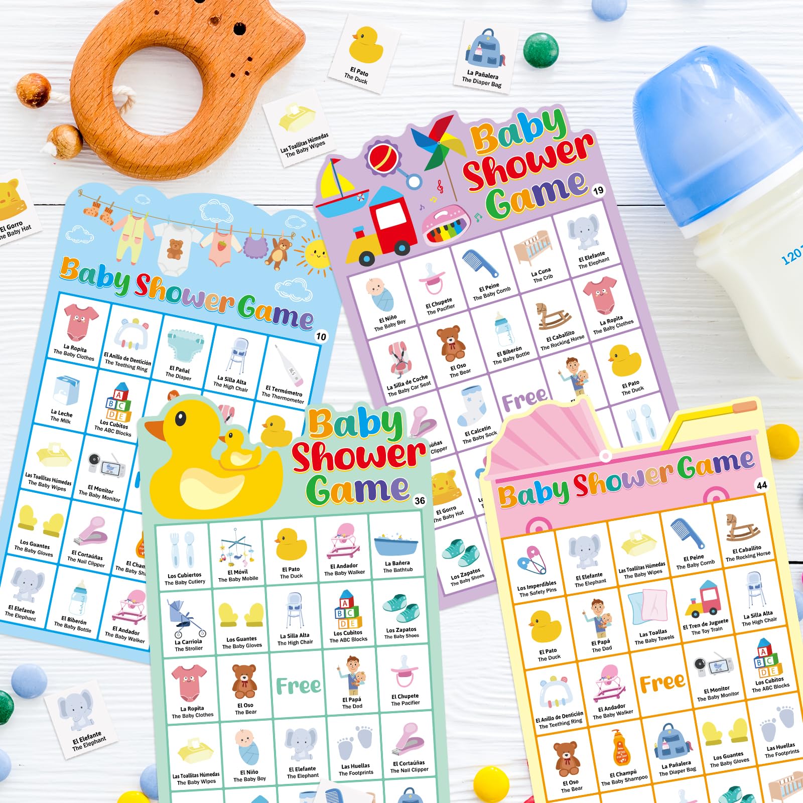 ceiba tree Baby Shower Bingo Game Cards in Spanish and English for 50 Players Adults Mexican Fiesta Bingo Game Bilingual Cards for Family Friends Adults - Image 4