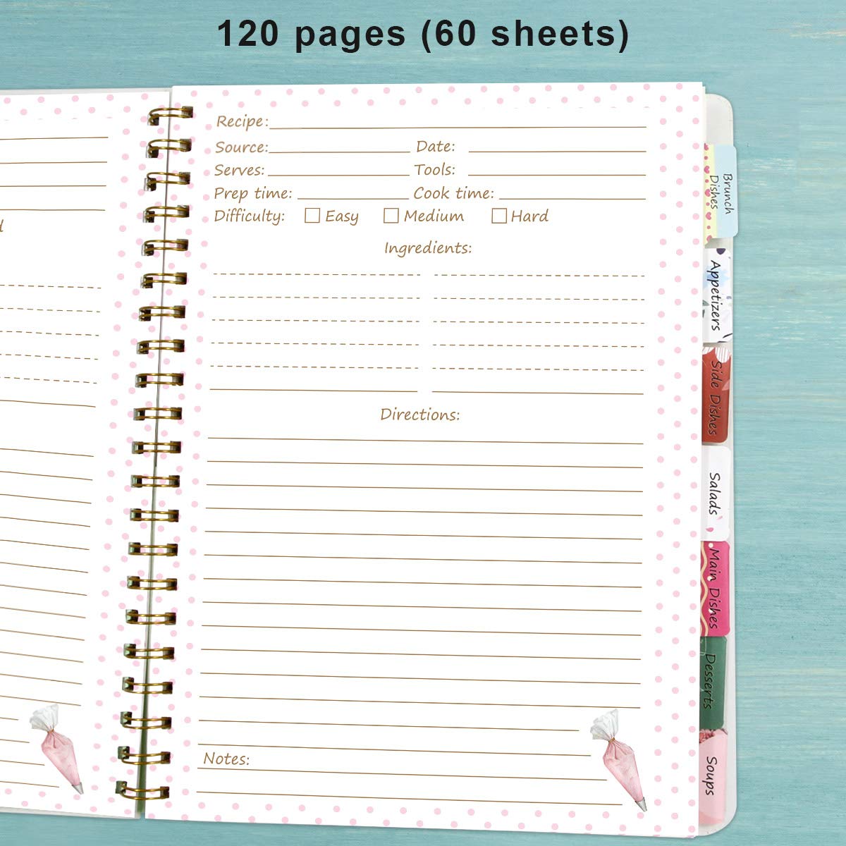 ceiba tree Blank Recipe Book to Write in Your Own Recipes Notebook Cookbook Journal 8.5 x 11 inch with Stickers Gift Ideas for Women Wife Mom 120 Pages - Image 4