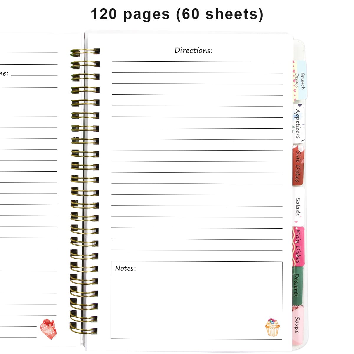 ceiba tree Blank Recipe Book to Write in Your Own Recipes Notebook Cookbook Journal 8.7 x 6.3 inch Gift Ideas for Women Mom Wife 120 Pages - Image 4