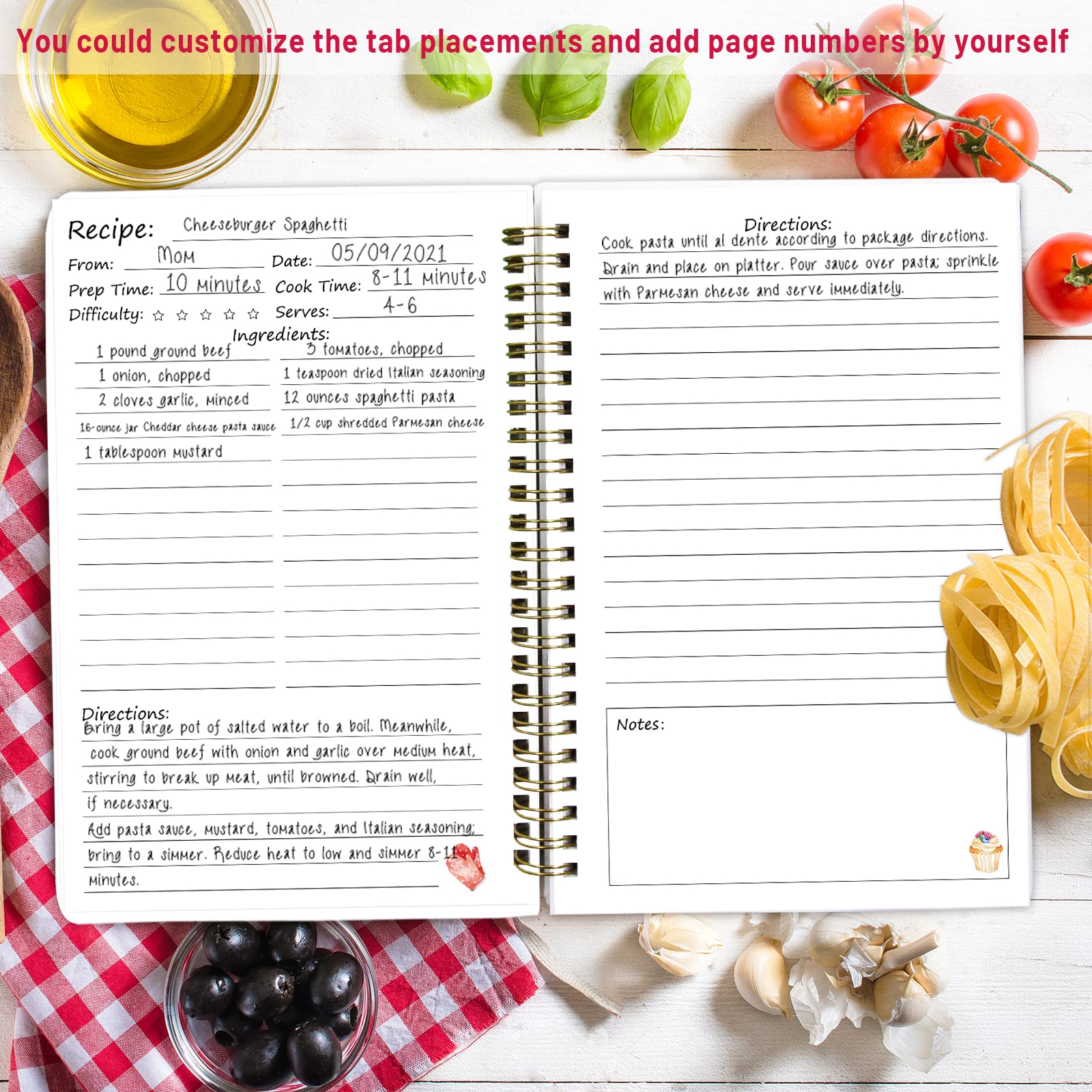 ceiba tree Blank Recipe Book to Write in Your Own Recipes Notebook Cookbook Journal 8.7 x 6.3 inch Gift Ideas for Women Mom Wife 120 Pages - Image 5