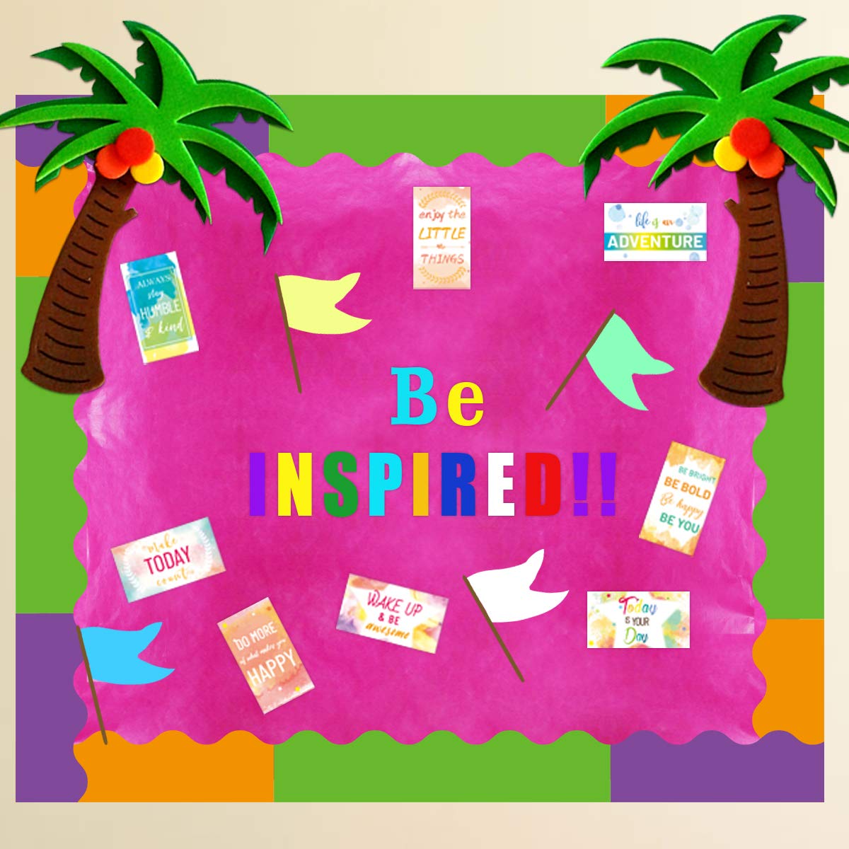 Ceiba Tree Bright Color Bulletin Board Borders Sets Colorful Scalloped Trim Poster Border for Chalkboard Whiteboard Classroom Decorations 144 Feet - Image 5