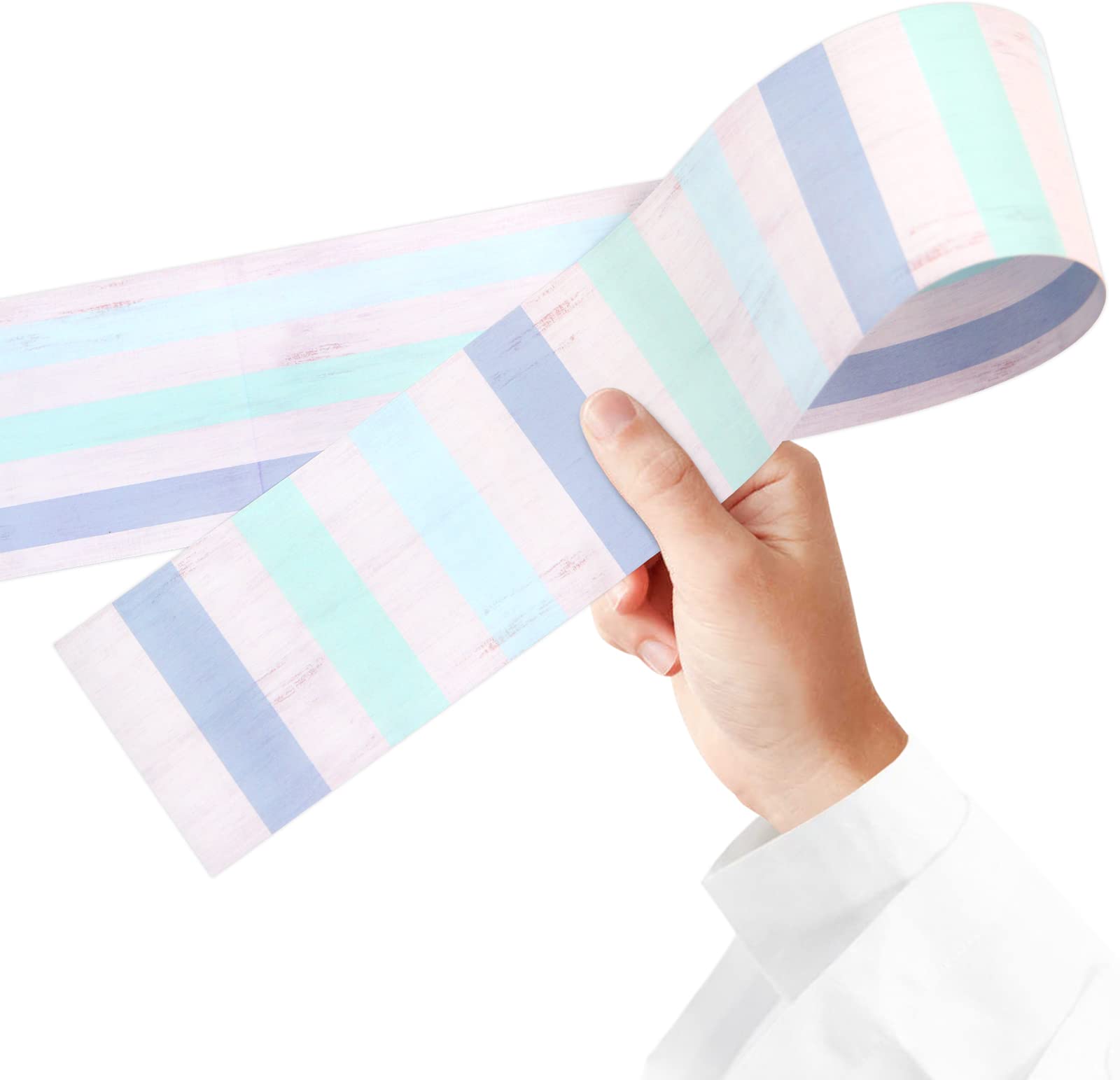 Ceiba Tree Calming Blue Teal Bulletin Board Border Vintage Turquoise Stripes Straight Rolled Borders Trim 36 feet x 3 inch Decorate Classroom Decor Decorations Back to School Wall - Image 3