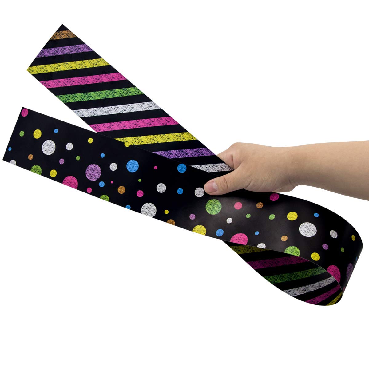 Ceiba Tree Chalkboard Bulletin Board Borders Colorful Polka Dot Straight Double Side Poster Border Trim for Whiteboard Blackboard School Classroom Office Decoration - Image 3