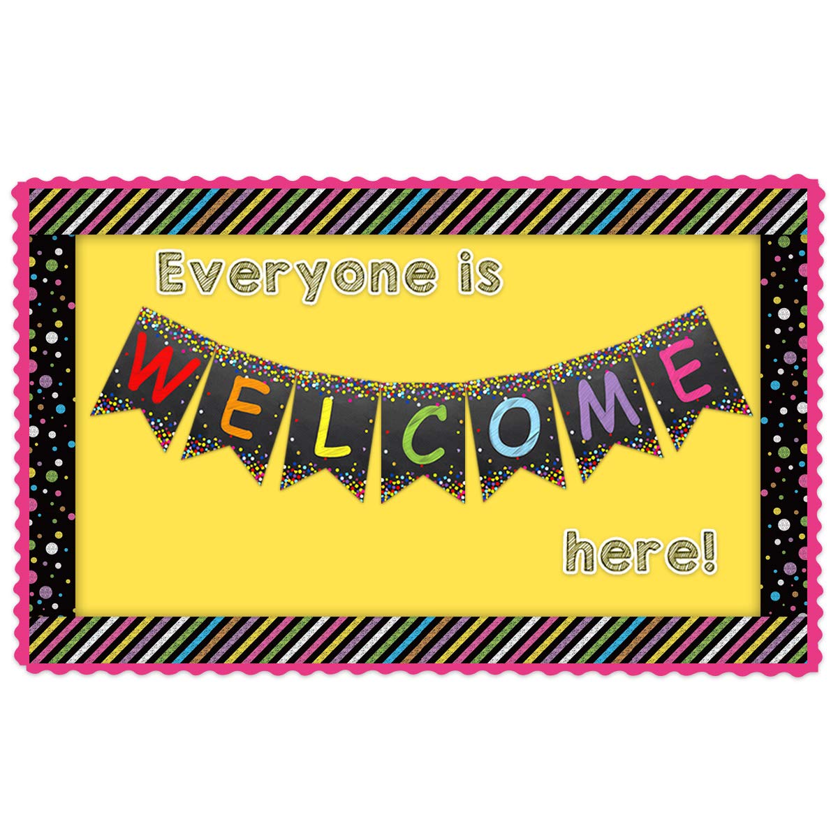 Ceiba Tree Chalkboard Bulletin Board Borders Colorful Polka Dot Straight Double Side Poster Border Trim for Whiteboard Blackboard School Classroom Office Decoration - Image 8