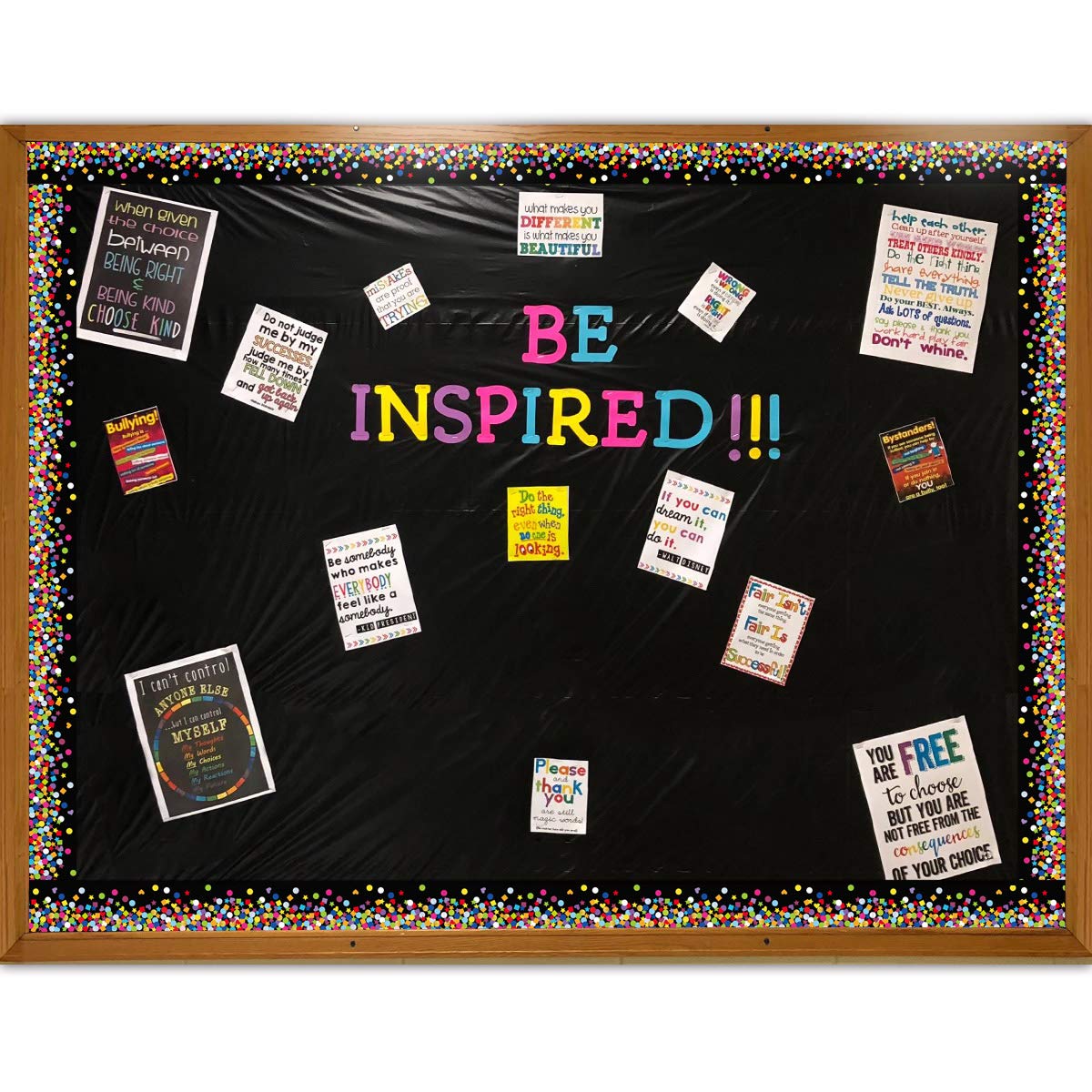 Ceiba Tree Colorful Confetti Bulletin Board Borders Colorful Dot Straight Trim Poster Border for Chalkboard Whiteboard School Classroom Office Decoration 36 Feet - Image 7