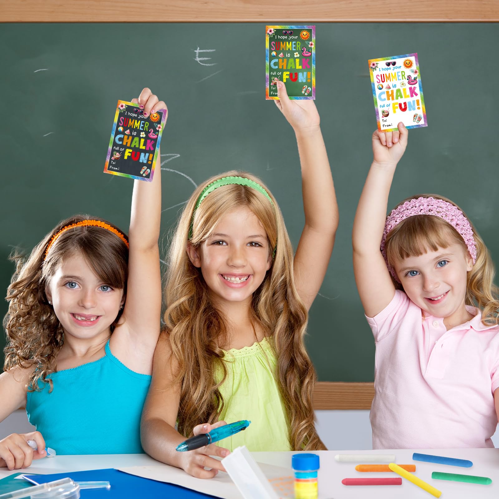 ceiba tree End of School Year Student Gifts from Teacher Chalks with Cards 12 Sets 72 Count Summer Gifts for Kids Bulk - Image 4