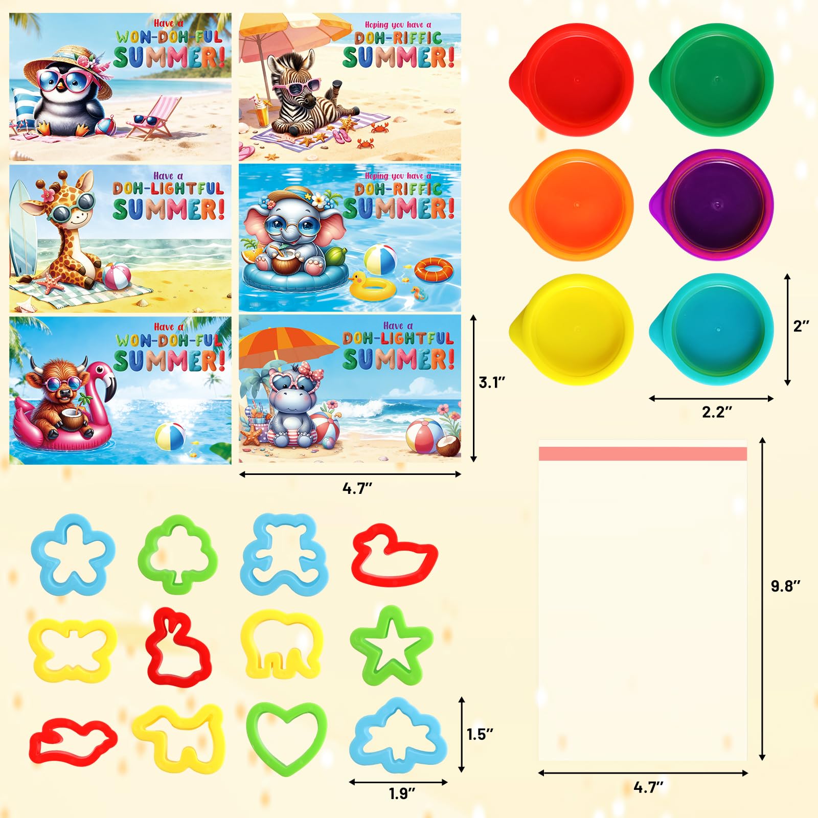 Ceiba Tree End of School Year Student Summer Gifts from Teacher for Kids Bulk 24 Boxes Air Dry Clay Play Modeling Dough 24 Cutters Molds 24 Cards 24 Bags - Image 4