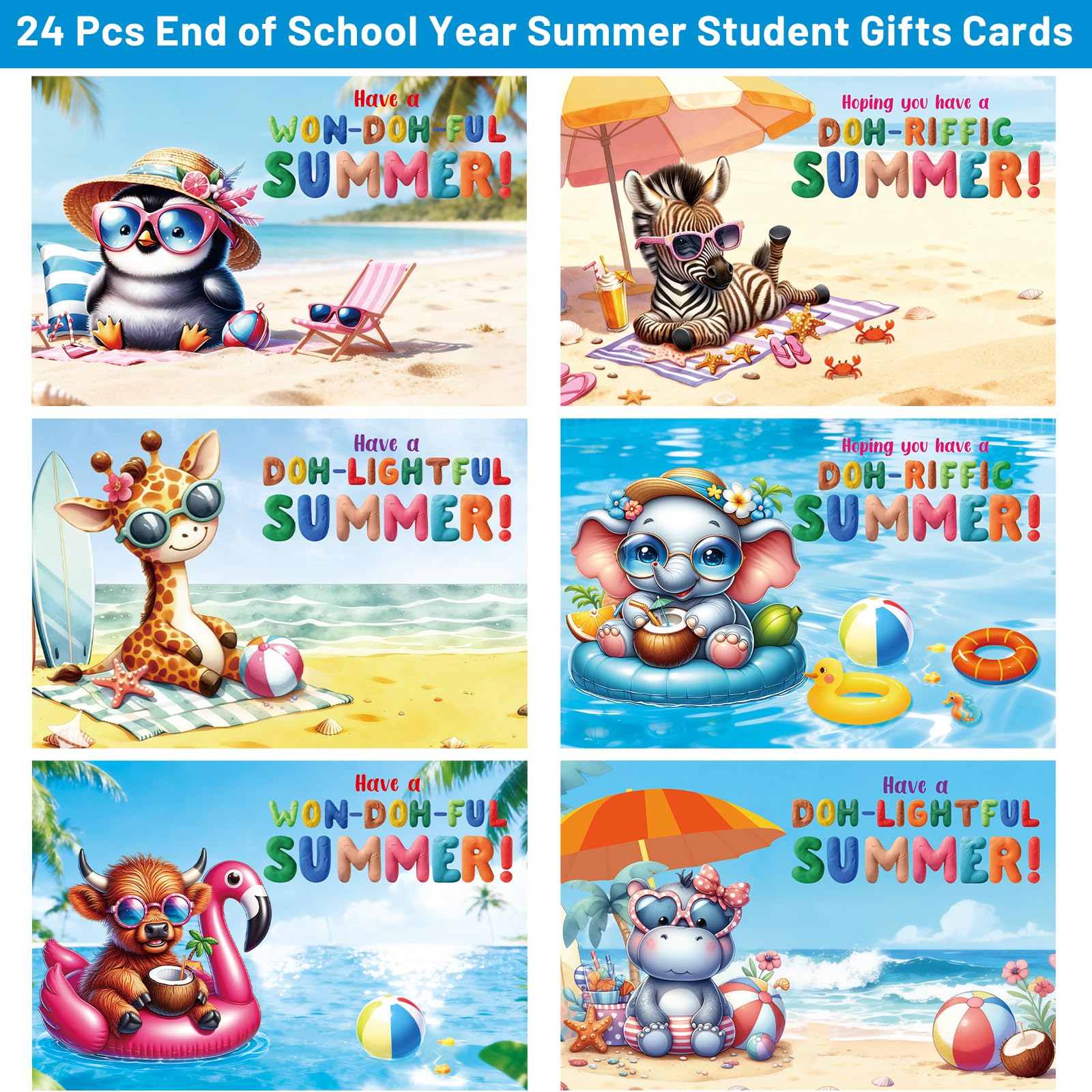 Ceiba Tree End of School Year Student Summer Gifts from Teacher for Kids Bulk 24 Boxes Air Dry Clay Play Modeling Dough 24 Cutters Molds 24 Cards 24 Bags - Image 5