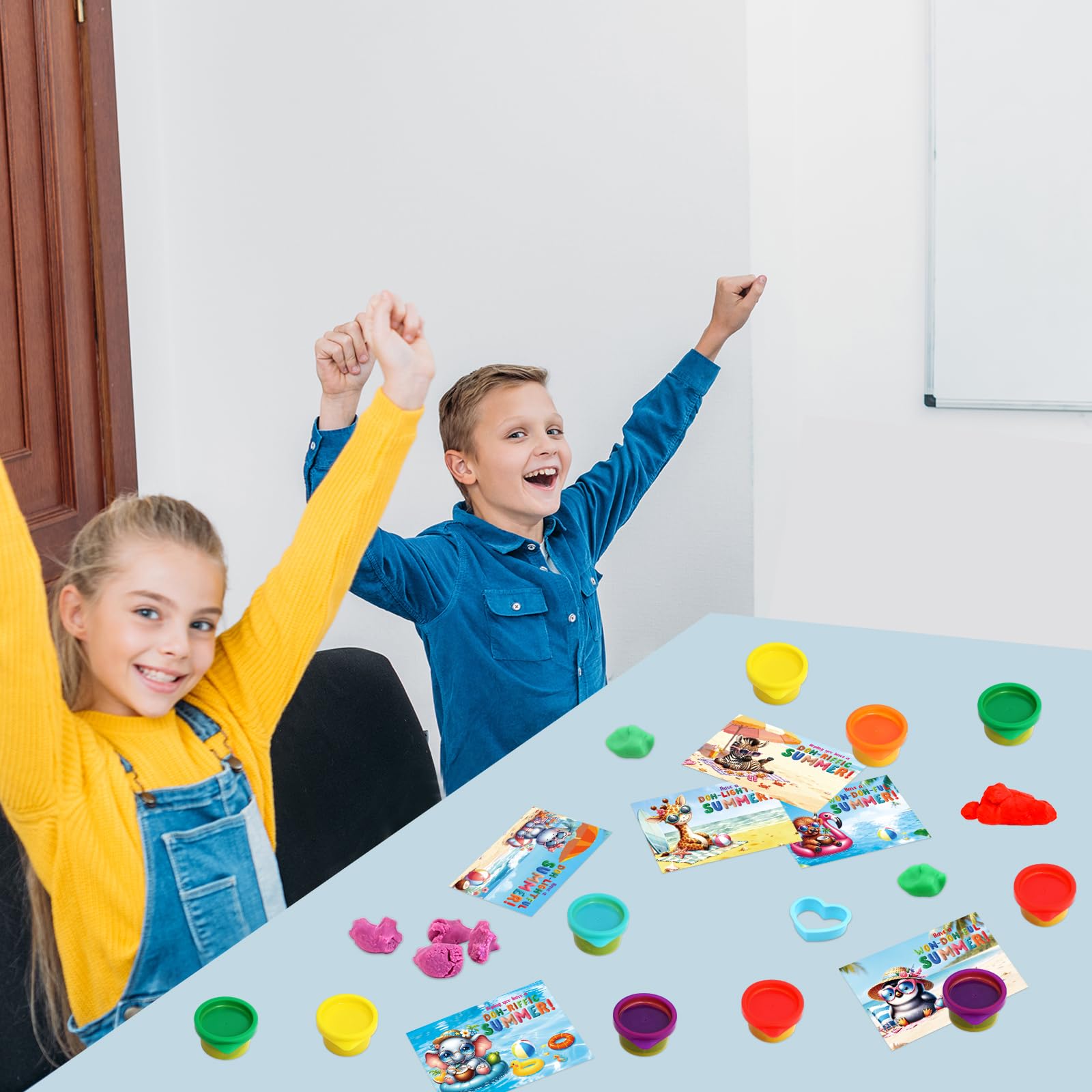 Ceiba Tree End of School Year Student Summer Gifts from Teacher for Kids Bulk 24 Boxes Air Dry Clay Play Modeling Dough 24 Cutters Molds 24 Cards 24 Bags - Image 7