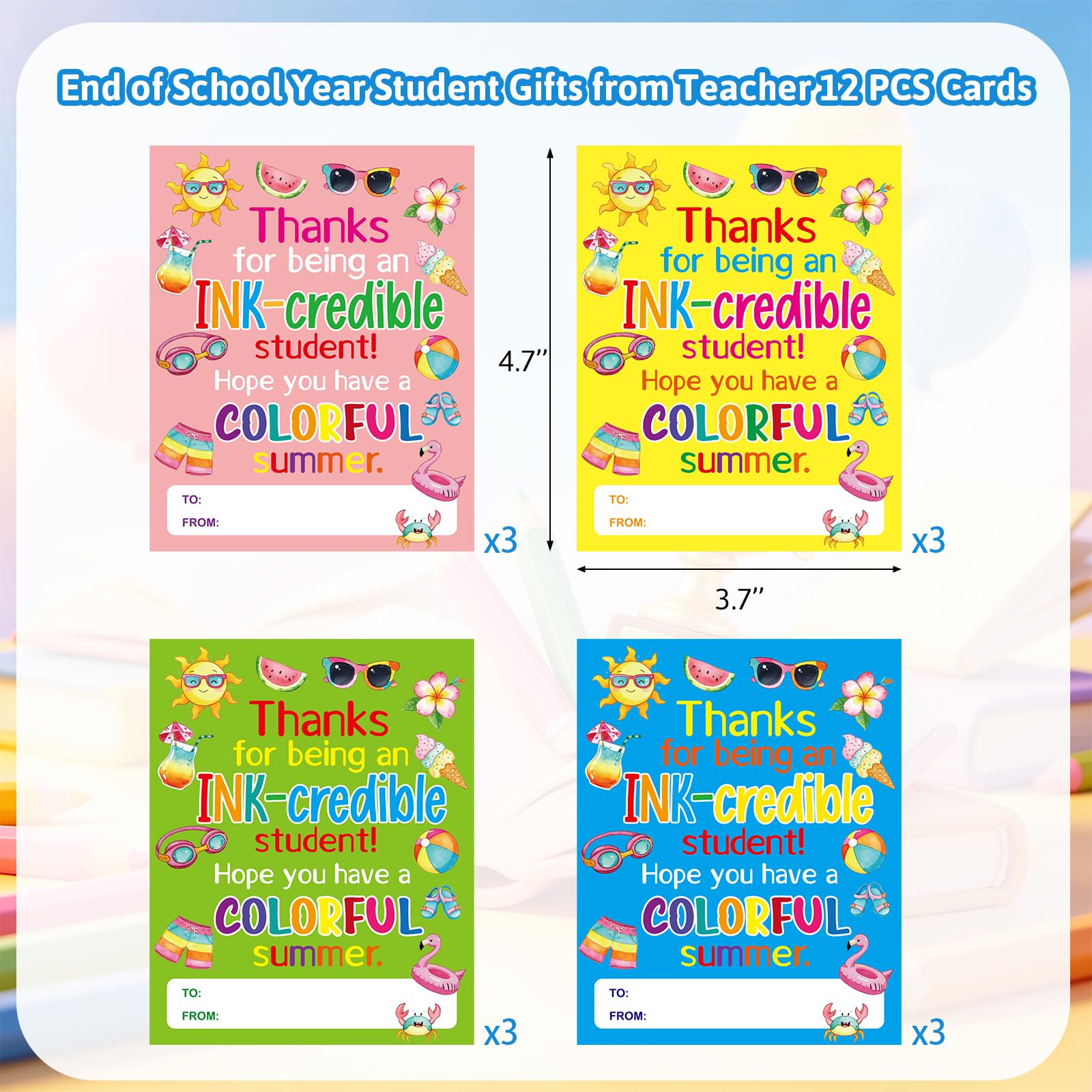 ceiba tree End of School Year Student Summer Gifts Pencils from Teacher Kindergarten Preschool Graduation Gifts for Kids Bulk 12 Boxes Mini Sharpened Colors Pencils with Cards Classroom Supplies - Image 4